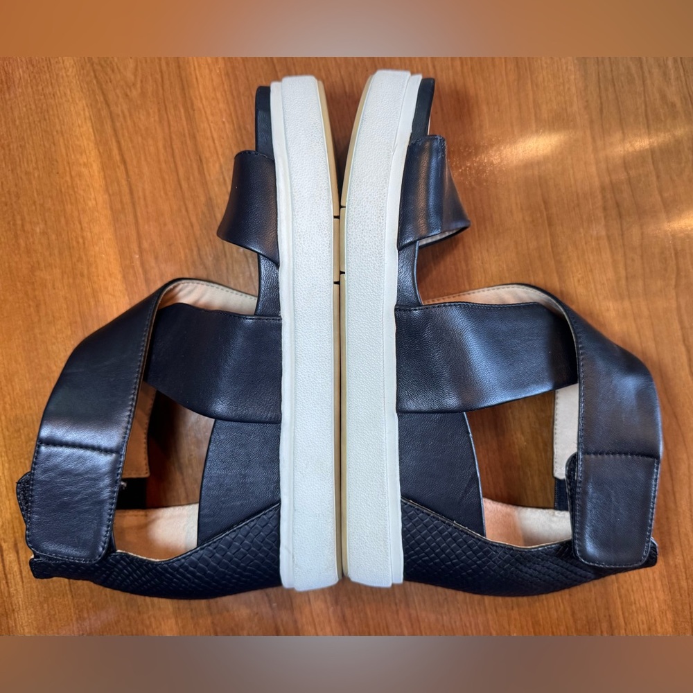 Dr. Scholl’s Original Collection Scout Black Wedge Leather Sandal- Size 8.5 - Picture 4 of 8